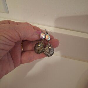 KIRKS FOLEY DANGLING SHELL EARINGS